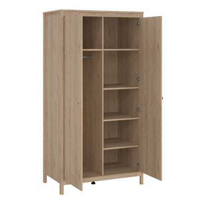 Madrid Bedroom Furniture Set in Jackson Hickory Oak – 2 Door Wardrobe, 5 Drawer Chest & 2 Drawer Bedside Table