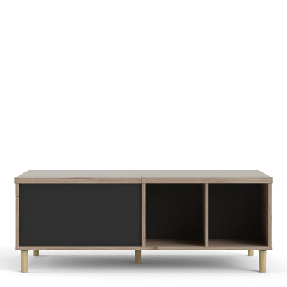 Rome Coffee Table with Sliding Top in Jackson Hickory Oak & Matte Black