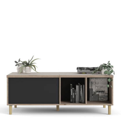 Rome Coffee Table with Sliding Top in Jackson Hickory Oak & Matte Black