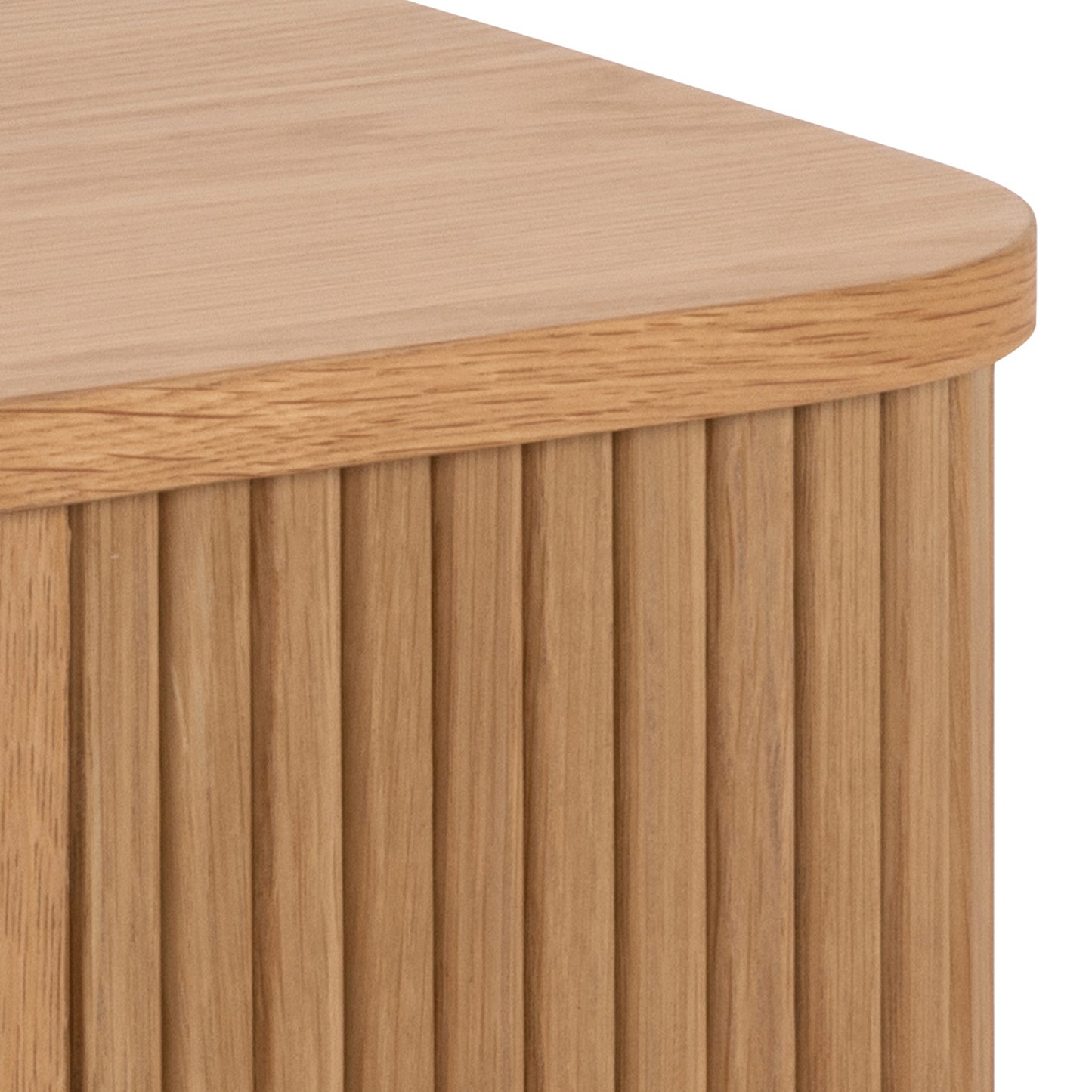 Langley Square Bedside Table – Oak with Tambour Doors | Scandinavian Nightstand