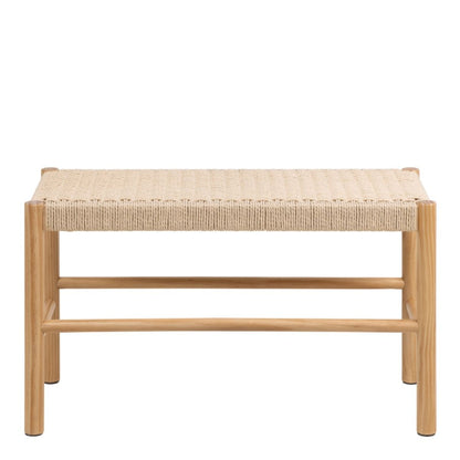 Alvin Weaved Bench – Off White Paper Cord Seat with Lacquered Pine Frame