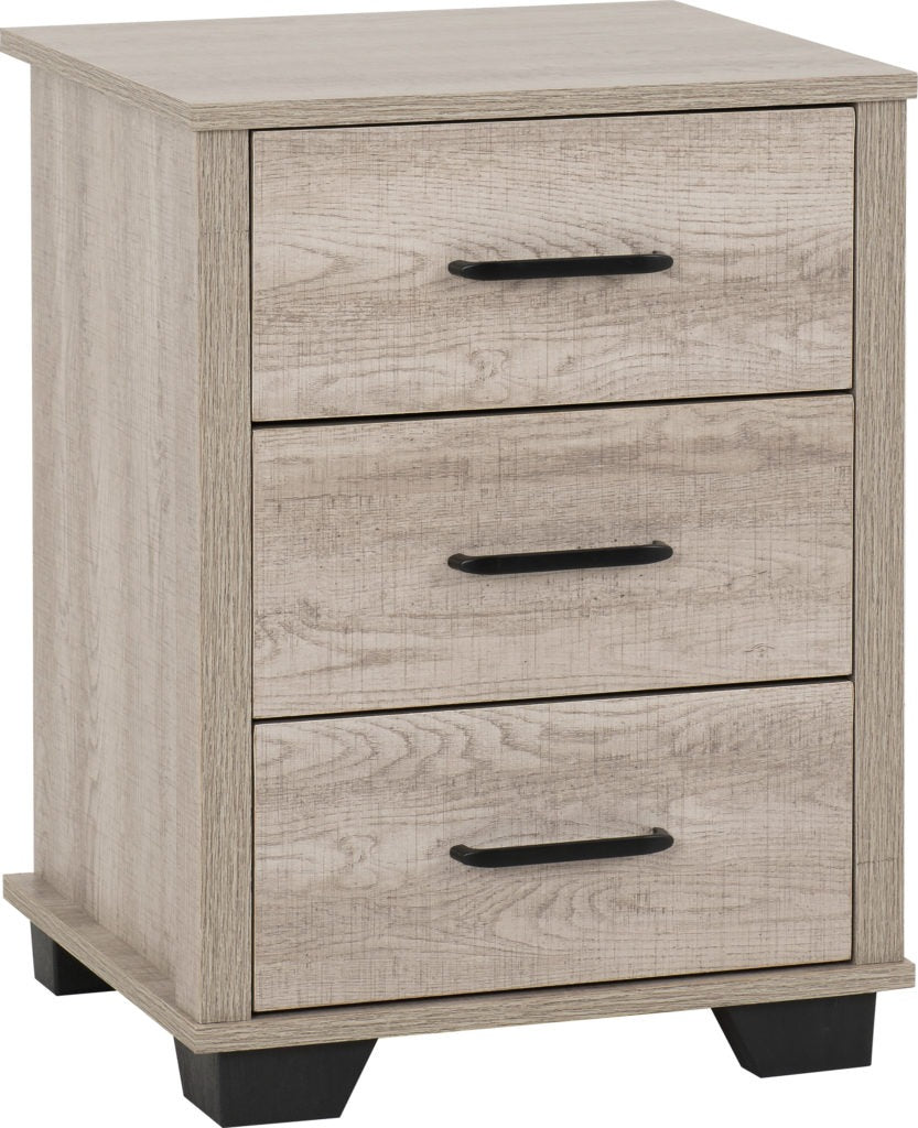 Oliver 3-Piece Bedroom Furniture Set in Light Oak Effect – Wardrobe, Chest of Drawers & Bedside Table