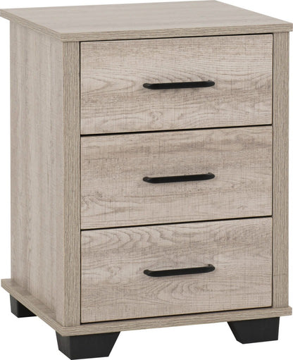 Oliver 3-Piece Bedroom Furniture Set in Light Oak Effect – Wardrobe, Chest of Drawers & Bedside Table