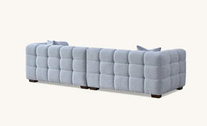Aluxo Tribeca 4 Seater Sofa – Pearl Bouclé Upholstery | Modern Chesterfield Design