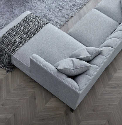 Aluxo Cooper Right Hand Corner Sofa – Dolphin Bouclé Fabric with Mid-Century Modern Design