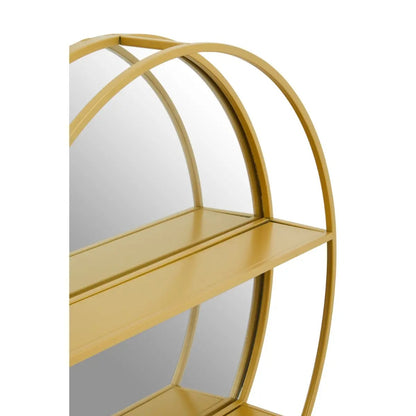 Avento Gold Wall Mirror with Shelf