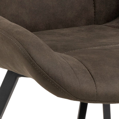 Waylor Set of 2 Anthracite Fabric Dining Chairs