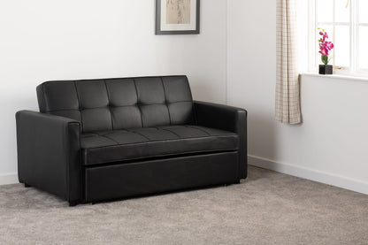 Astoria Sofa Bed in Black Faux Leather