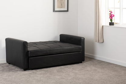 Astoria Sofa Bed in Black Faux Leather