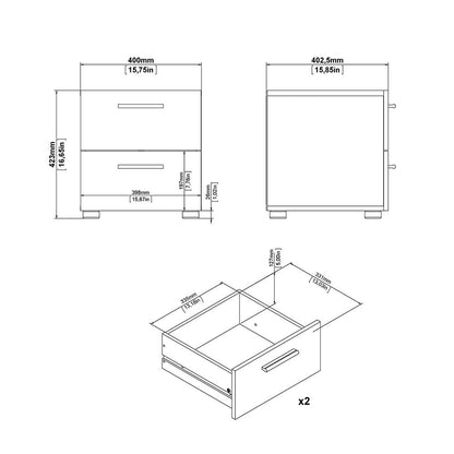 Pepe 3-Piece Bedroom Set in Oak & Matt Black