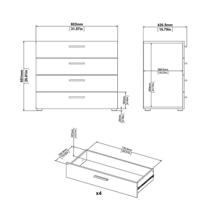 Pepe 3-Piece Bedroom Set in Oak & Matt Black